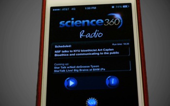 screenshot of the science 360 radio app